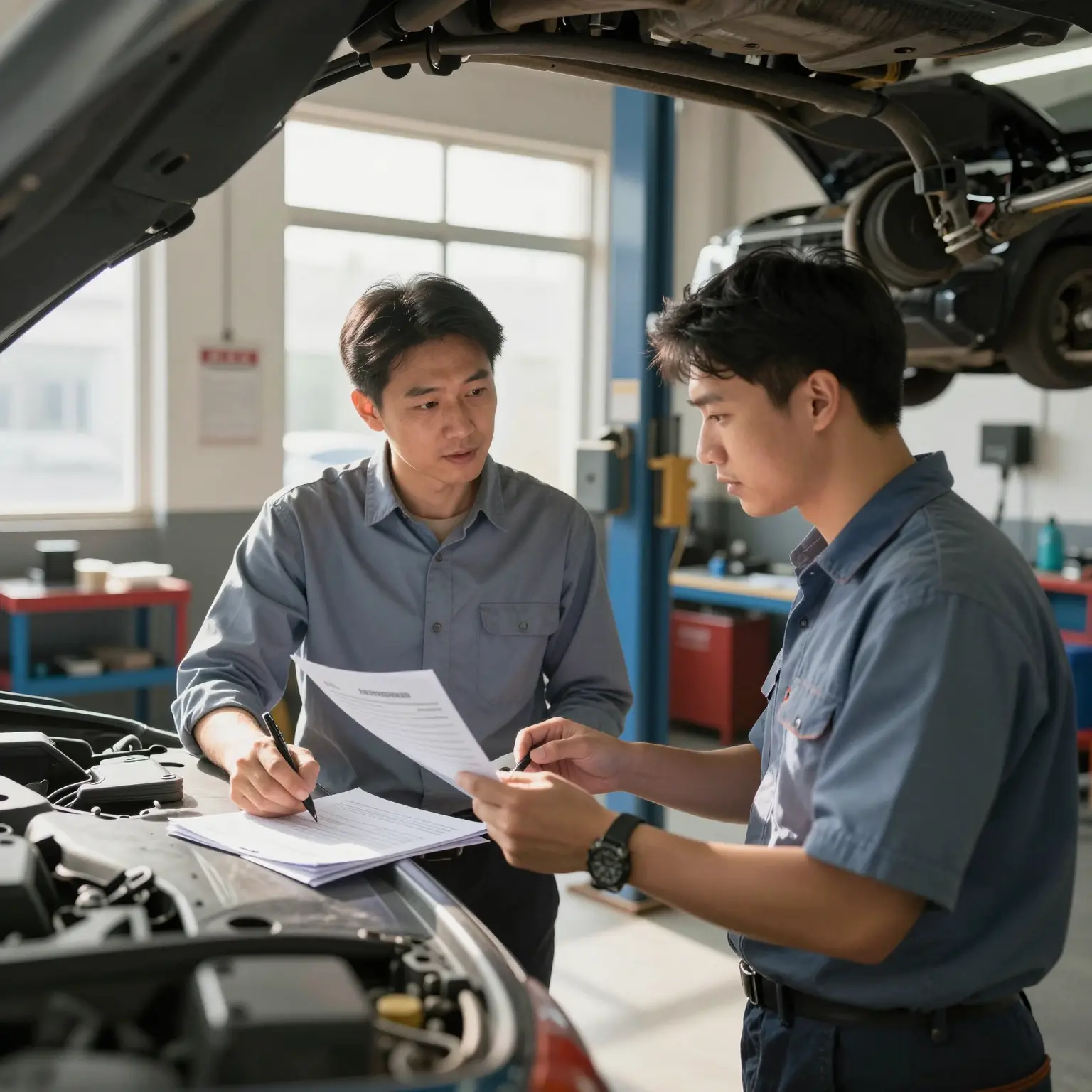 Business Owner Discussing Auto Repair Costs